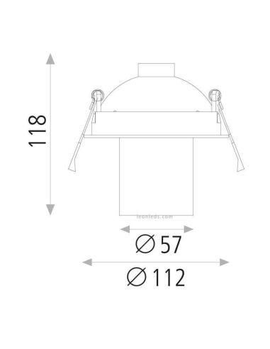 Foco empotrable Gina dimensiones | LeonLeds