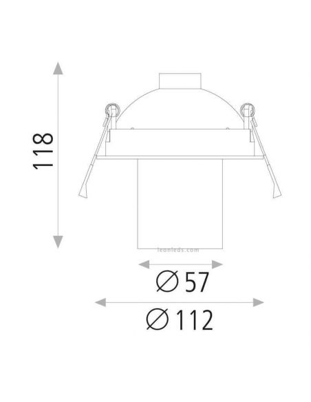 Foco empotrable Gina dimensiones | LeonLeds