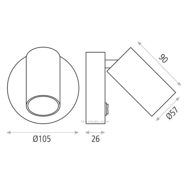 Aplique Gina branco Medidas| LeonLeds