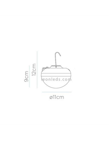 Dimensions de l'ampoule LED Cherry rechargeable