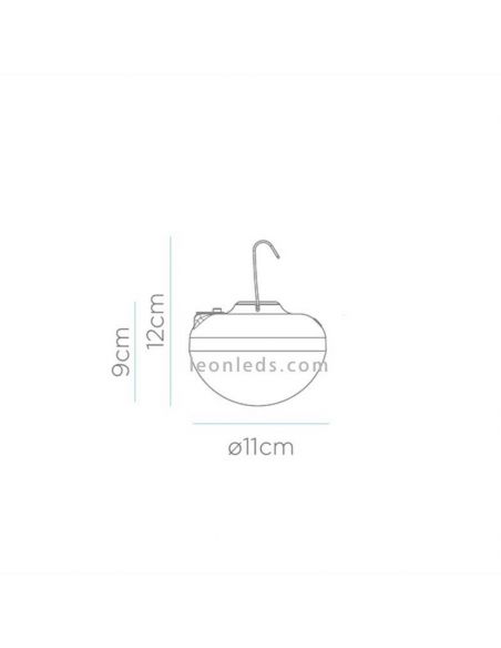 Dimensions de l'ampoule LED Cherry rechargeable