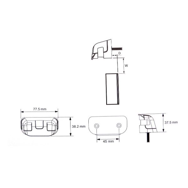 Dimensiones de Piloto LED de matricula conector Lucidity | LeonLeds Luces de matricula
