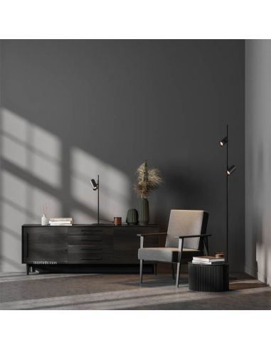 Lampadaire d'ambiance noir Gina | leonleds