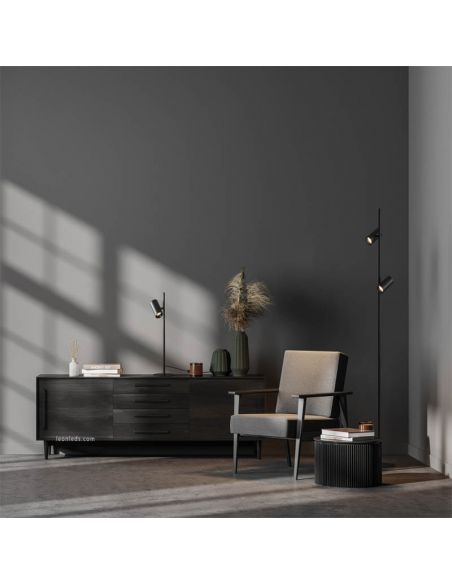 Lampadaire d'ambiance noir Gina | leonleds