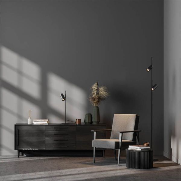 Lampadaire d'ambiance noir Gina | leonleds