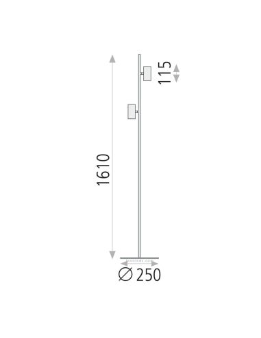 Mesures du lampadaire Gina blanc | leonleds