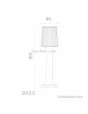 Lampadaire d'extérieur rechargeable Carmen 165 dimensions