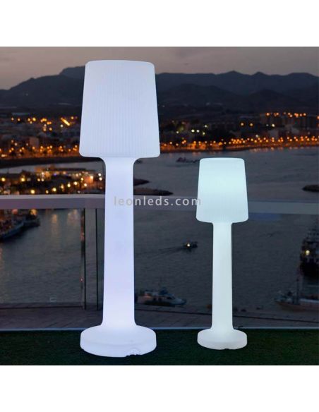 Lampadaire d'extérieur rechargeable Carmen 110 ou 165cm ambiant
