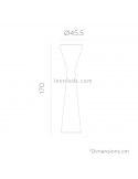 Dimensions du lampadaire Konika 170 avec câble ou batterie rechargeable