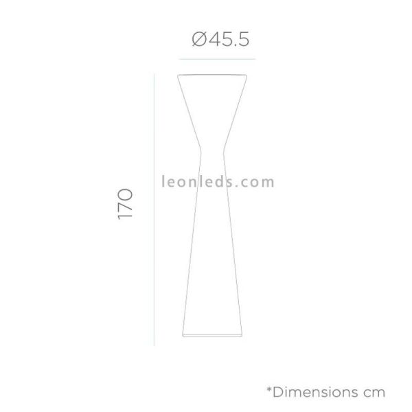 Lámpara de pie Konika 170 con cable o batería recargable dimensiones