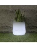 Macetero LED redondo pequeño Camelia 40 solar ambiente