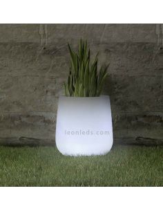 Petite jardinière LED solaire ronde Camelia 40 2