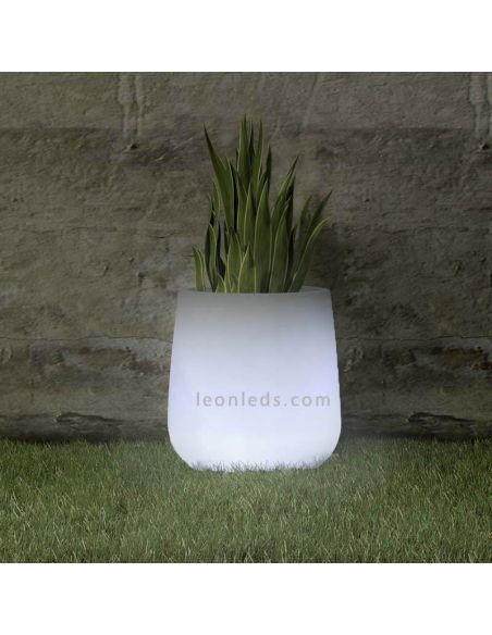 Macetero LED redondo pequeño Camelia 40 solar ambiente