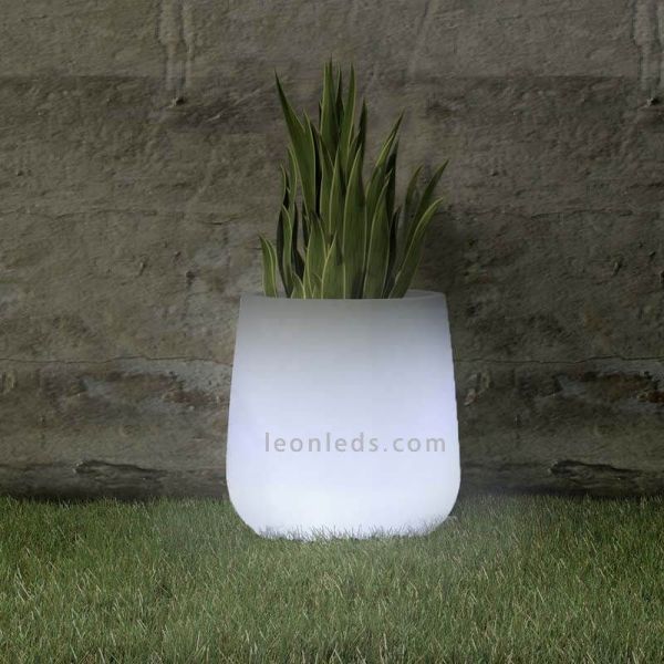 Floreira LED redonda pequena Camelia 40 ambiente solar