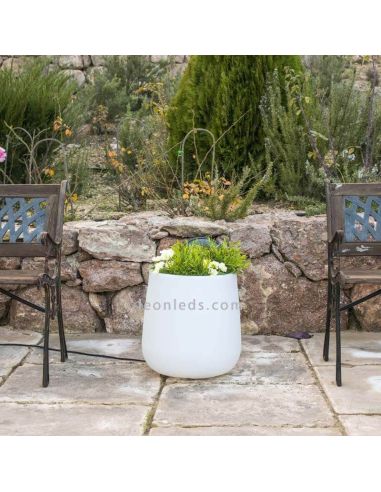 Petite jardinière LED ronde Camélia 40 câble