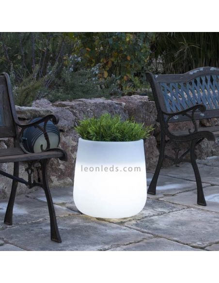 Macetero LED redondo pequeño Camelia 40 cable ambiente