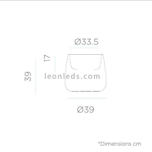 Camelia 40 dimensões pequenas e redondas de plantador LED solar