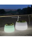 Macetero LED exterior mediano Camelia 60 recargable RGB