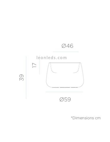 Camélia 60 dimensões jardineira led média para exterior