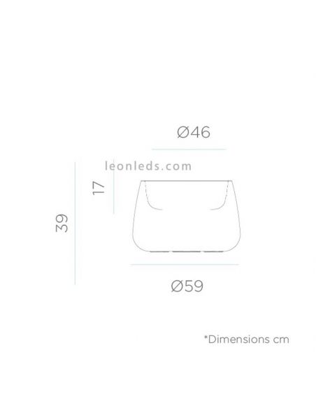 Camellia 60 dimensions jardinière LED extérieure moyenne