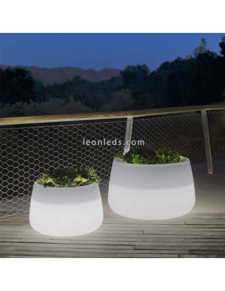 Macetero LED grande Camelia 80 con luz blanca o RGB ambiente
