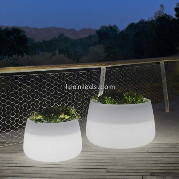 Macetero LED grande Camelia 80 con luz blanca o RGB ambiente