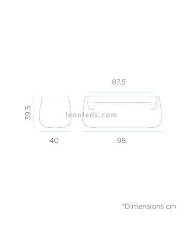 Floreira Long Camelia Large LED com cabo ou dimensões solares