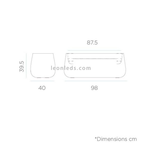 Floreira Long Camelia Large LED com cabo ou dimensões solares