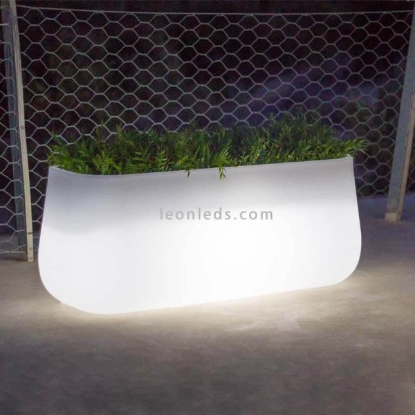 Macetero LED largo Camelia Large solar RGB ambiente