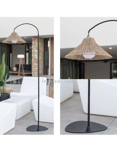 Lámpara de pie natural sin cables Niza 165 detalles