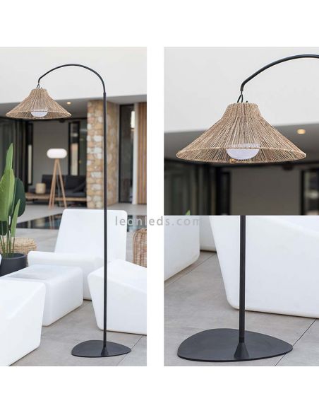 Lámpara de pie natural sin cables Niza 165 detalles