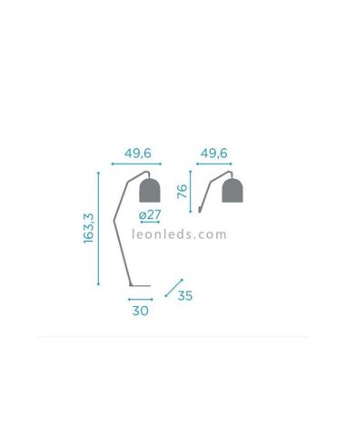 Lámpara de pie Santorini natural y recargable blanca dimensiones