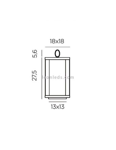 Lámpara LED negra pequeña Siroco 30 con batería recargable dimensiones