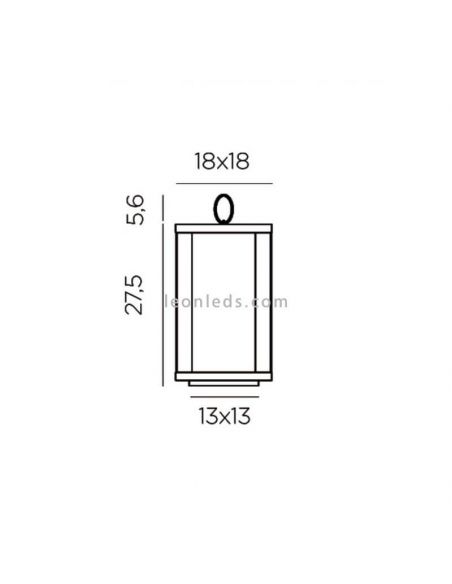 Lámpara LED negra pequeña Siroco 30 con batería recargable dimensiones