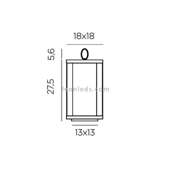 Lámpara LED negra pequeña Siroco 30 con batería recargable dimensiones