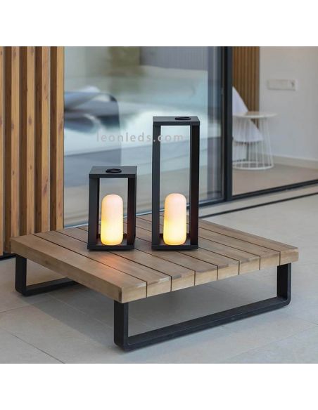 Grande balise LED portable d'extérieur Siroco 50 noire