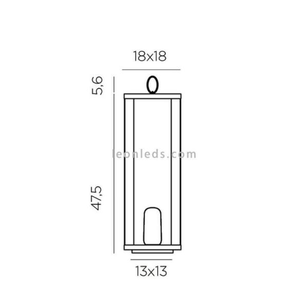 Grande farol LED preto Siroco 50 dimensões portáteis
