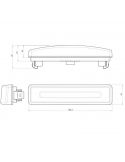 Dimensiones de Piloto LED Neon con luz ambar para visera Scania con cable 1423 | LeonLeds