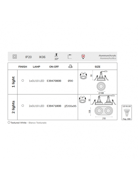 Downlight LED Musca GU10 duplo I LeonLeds Lighting