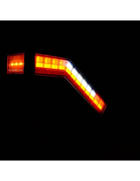Cuerno LED con luz de freno, niebla, marcha atras, intermitente dinámico y luces de galibo ADR Was 1441 | LeonLeds