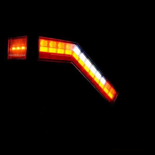 Cuerno LED con luz de freno, niebla, marcha atras, intermitente dinámico y luces de galibo ADR Was 1441 | LeonLeds