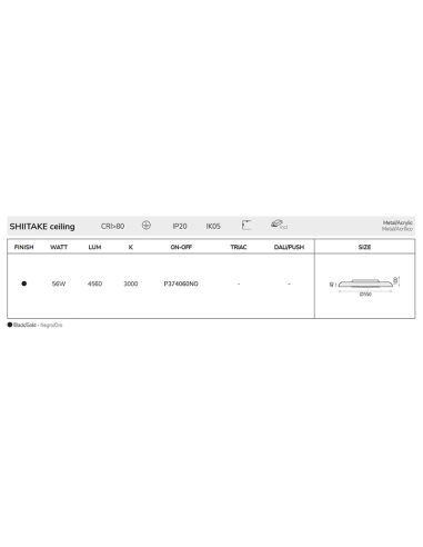 Plafón LED Shiitake negro y oro I LeonLeds Iluminación