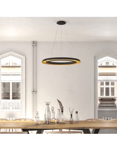 Lámpara colgante LED Shiitake negra o oro I LeonLeds Iluminación