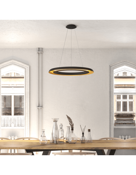 Candeeiro suspenso LED Shiitake preto ou dourado I LeonLeds Iluminación