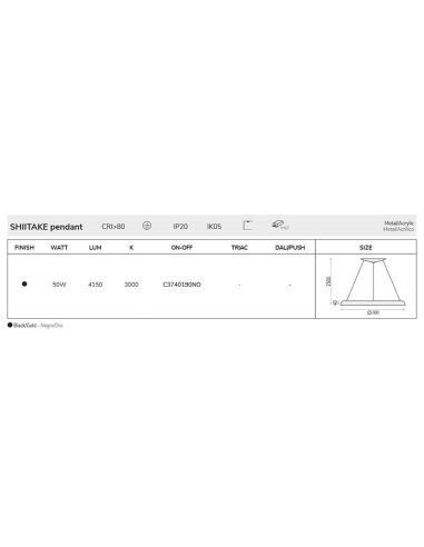 Suspension LED Shiitake noir ou or I LeonLeds Iluminación