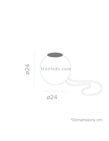 Lámpara portátil y recargable Norai RGB con cuerda dimensiones
