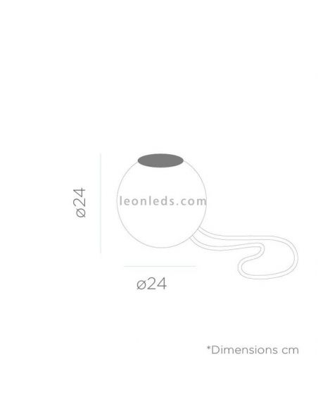 Lámpara portátil y recargable Norai RGB con cuerda dimensiones