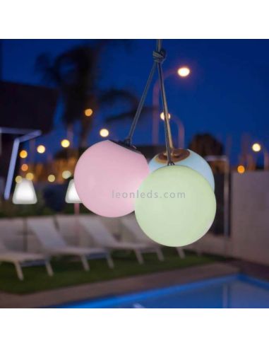 Lampe RVB Norai portable et rechargeable avec corde multicolore