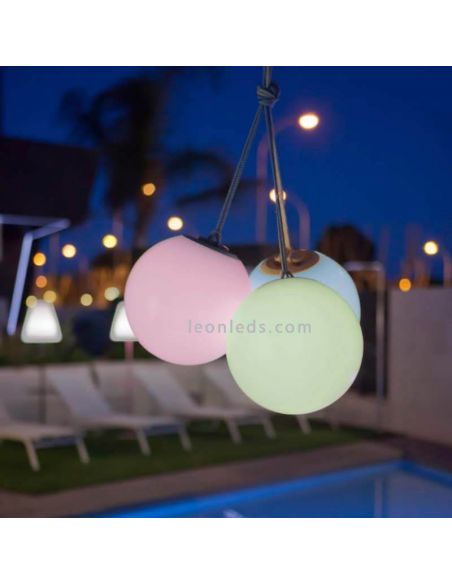 Lampe RVB Norai portable et rechargeable avec corde multicolore