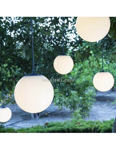 Candeeiro suspenso Norai RGB portátil e recarregável com corda cinza